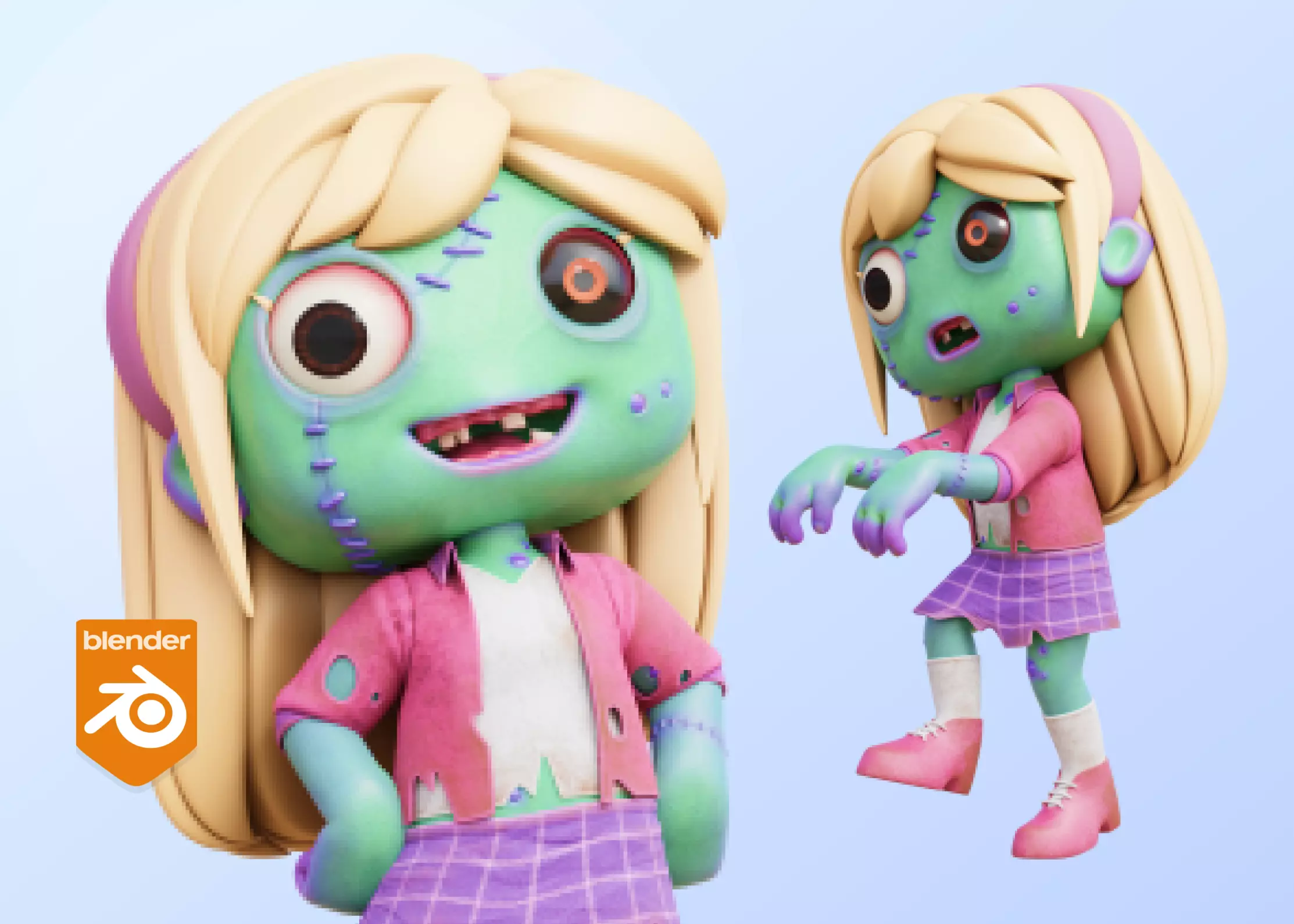 Cartoon Female Zombie
